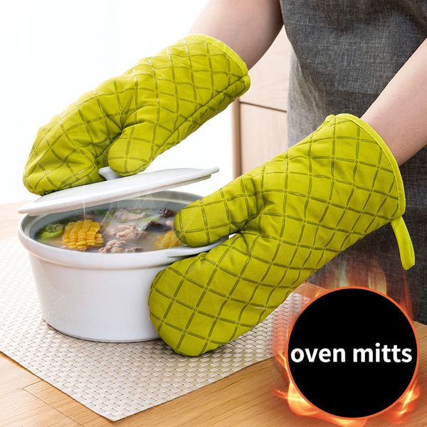 Печь Mitts 2 ПК кухня с невозможным силиконовым из печеночной хлопчатобумажной перчатки 1 Пара теплостойких