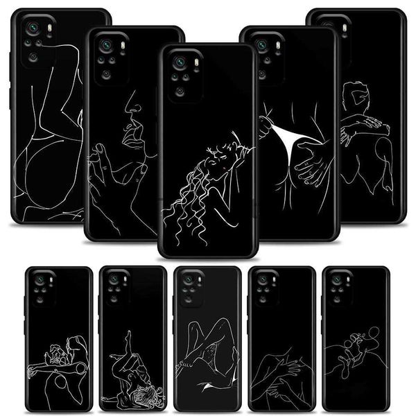 Casos de celular Sexy Linhas simples Capa de celular para Redmi K40 K40S K50 6 6A 7 7A 8 8A 9 9A 9C 9T 10 10C Pro Plus Capa macia Funda Capa x0731