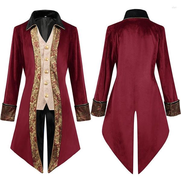 Herren Trenchcoats Mantel Frühling und Herbst Französisch Retro Gothic Farbe Patchwork Partykleid lässig große Größe