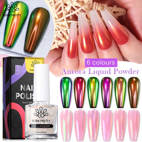 Gel para Unhas Pó Cromado Líquido Aurora Shell Espelho Pigmento Sem Pó Efeito Metálico Verniz para Unhas Acessórios para Nail Art 230729