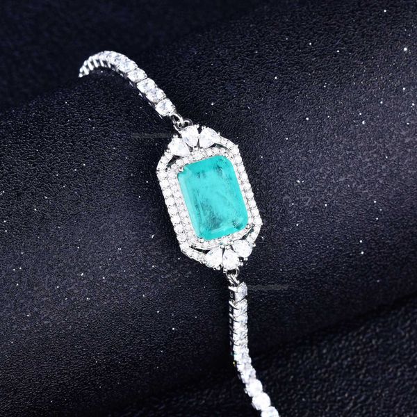 Tiktok Palaiba-Armband aus natürlicher Baumwolle, leicht eingelegt mit Diamant-Damenketten, 925er Gold- und Silberschmuck, Prinzessinnen-Quadrat-Diamant-Schnalle-Armband-Charms