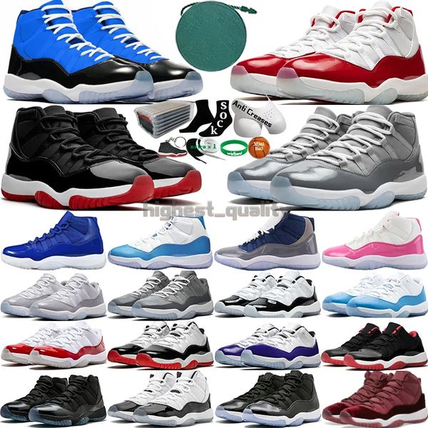 2023 баскетбольные туфли для мужчин Женщины вишневые прохладные цементные серого Согласование разведено UNC GAMMA Blue Midnight Navy Velvet Space Jam