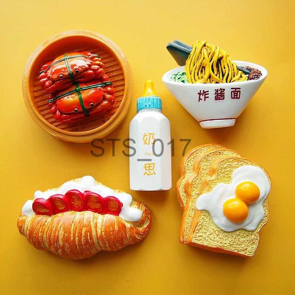 Ímãs de geladeira Ímãs de geladeira simples e modernos personalidade criativa Desenho animado japonês bonito Coreia do Sul Ímã magnético de comida nórdica x0731