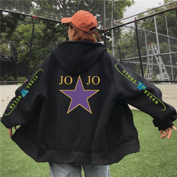 Мужские толстовки толстовок Jojos Bizarre Adventure Stone Printing Hoodie Свободная унисекс аниме стиль толстовка осень весна 230729