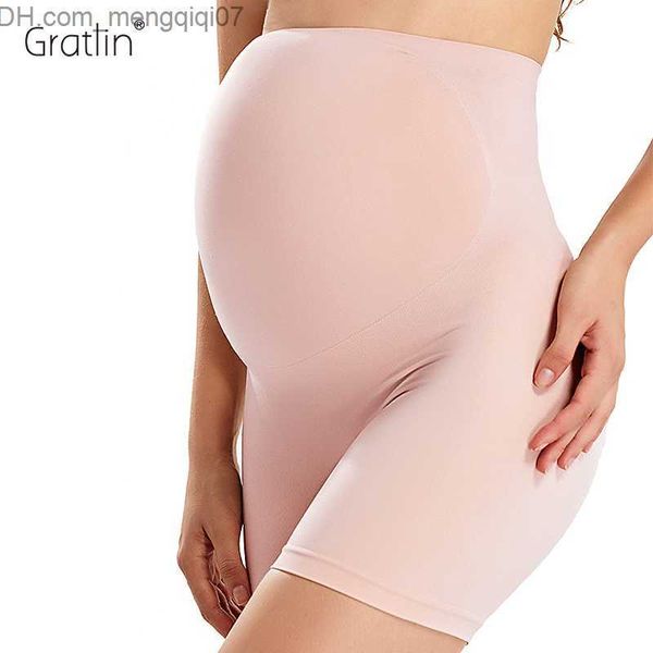 Calções íntimos para grávidas Gratlin de suporte abdominal para mulheres grávidas, cintura alta, macio, ultrafino, médio, grosso, cueca, calças Z230802