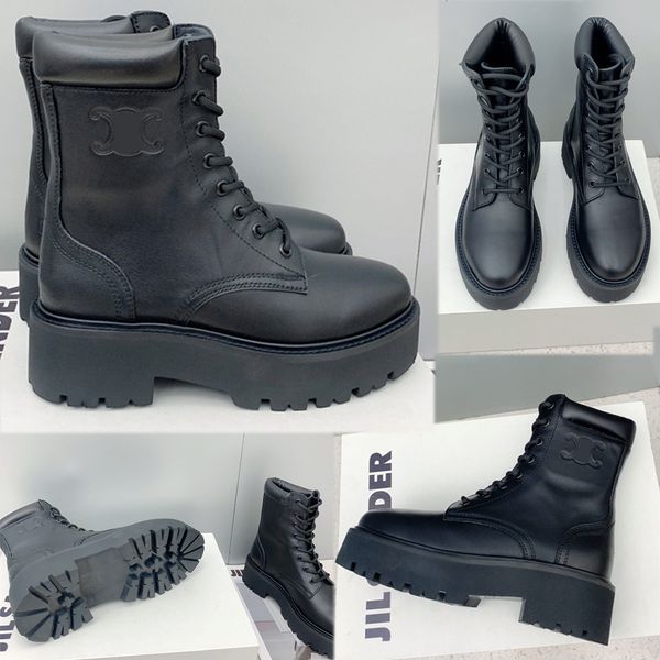 SCHNÜRSTIEFEL MIT TRIOMPHE BULKY AUS KALBSLEDER TAN Martin Boots Damen-Designerstiefel mit charakteristischem Logo auf der Oberseite. Stiefel aus weichem Rindsleder. Motorradstiefel