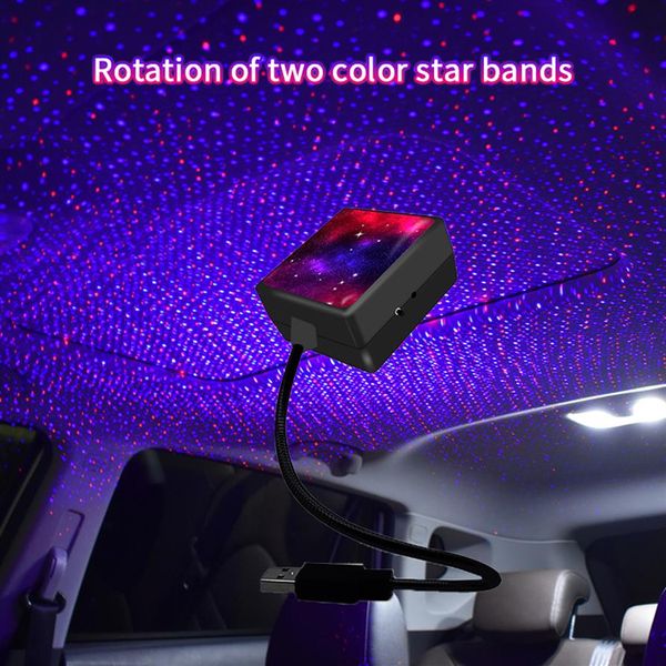 USB Star Light ativado 4 cores e 3 efeitos de iluminação Romântico USB-Night Lights Decorações para casa carro quarto festa teto230B