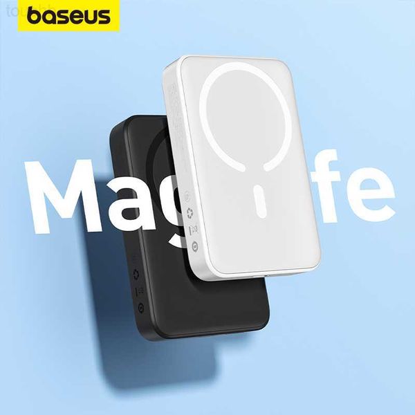 Банки питания сотового телефона Baseus Power Bank 10000MAH Mini Manite Wireless Fast Charge с Auto Wake для iPhone 14 13 12 Pro Max Magsafe PowerBank L230731