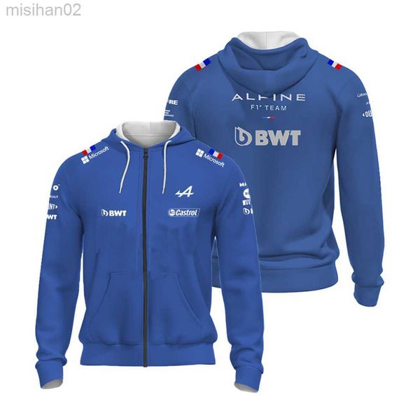 Moletons com capuz masculinos 2022 Fórmula 1 Alpine F1 Team Official Motorsport Race Shirt Best Selling Blue 2022 C HKD230731