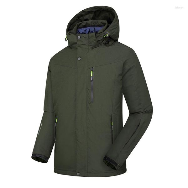 Herren-Trenchcoats, zweiteiliger Tauchanzug, abnehmbarer wärmender Regenmantel, Schutz aus Baumwolle mit Kapuze, Outdoor-Sport-Männerjacke, Wander-Outwear