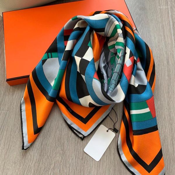 Schals Schal Frauen Luxus Hen Marke Design 90 cm Seide Sommer Mode Schal Damen Wraps Hijabs Für Frau