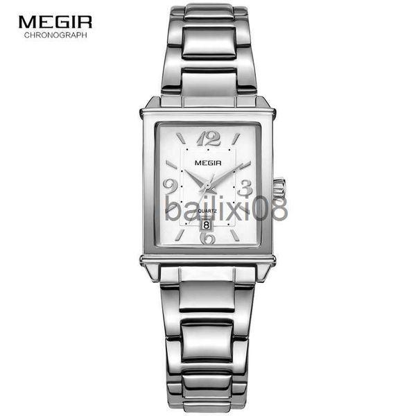 Другие часы Megir Womens Simple Neansainse Steel Quartz Watch с календарем Date Dime Show Fashion Водонепроницаемые платье для запястья для Ladies1079L J230728