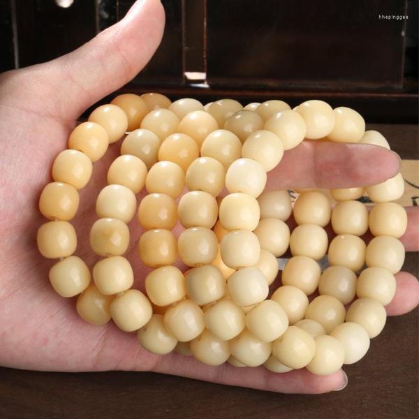 Strand Milk Yellow Natural Bodhi Root Bracelet Exquisite Horn Hole Girl Dopamine Fresh E Vital Color Beads Cute Gentle Accessories