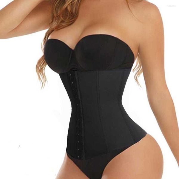 Damen-Shaper, hochkomprimierter Latex-Taillentrainer, 9 Stahlknochen, 4 Haken, Korsett-Trainingsgürtel, Schlankheitsgürtel, Doppelgurte, Shapewear