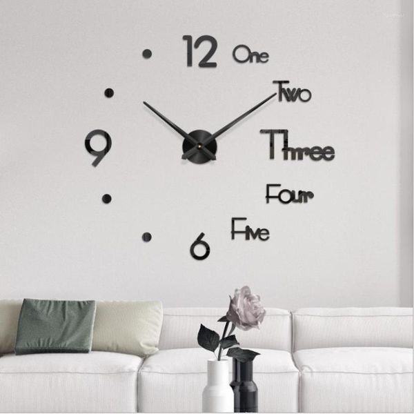 Orologi da parete Adesivi 3D a specchio in acrilico grande Orologio fai da te rimovibile Art Decal Sticker Home Decor Camera da letto Quarzo Aghi