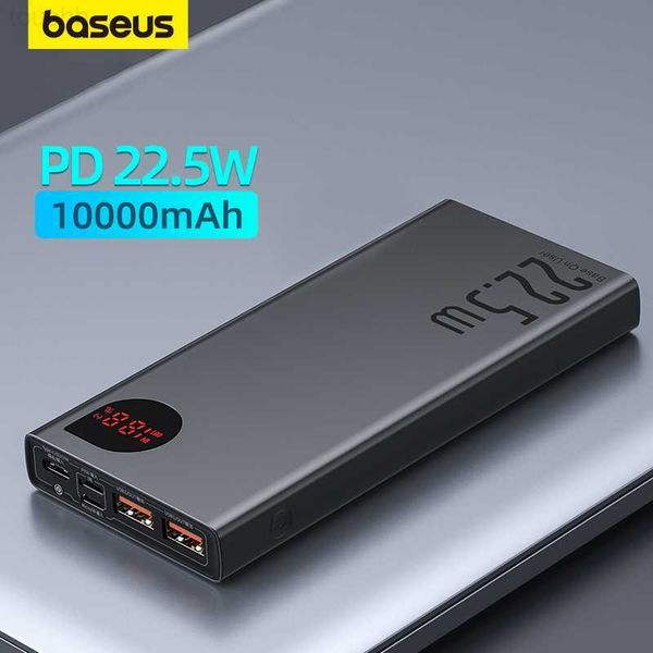 Банки питания мобильного телефона Baseus Power Bank 10000MAH с 22,5 Вт PD быстро зарядка портативного зарядного устройства для iPhone 14 13 12 Pro Max Xiaomi L230731