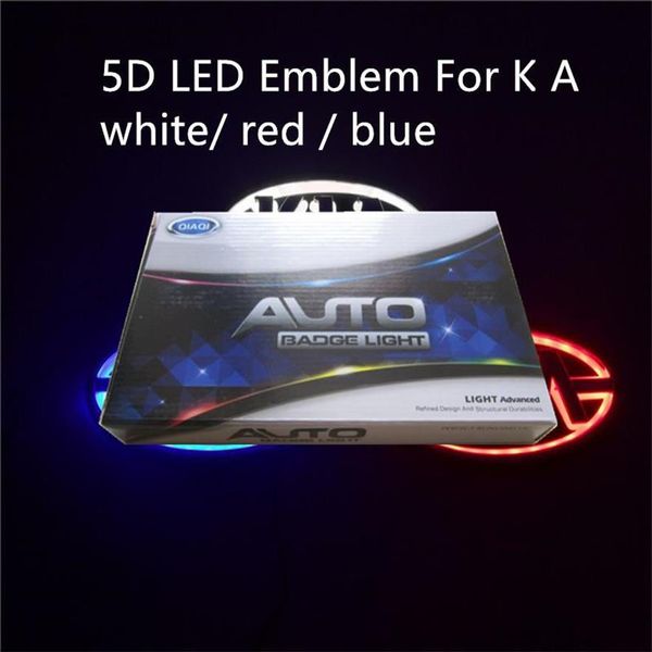 Carro 5D led emblema distintivo símbolos automáticos logotipo luz traseira branco azul vermelho tamanho 130x65mm248W