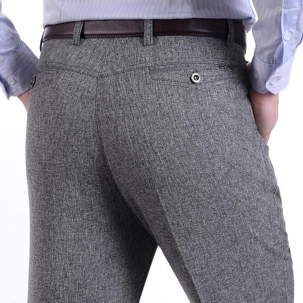 Pantaloni da uomo 2023 Pantaloni da lavoro di marca Pantaloni da uomo di mezza età Primavera Casual allentati sottili per pantaloni da uomo dritti a vita alta