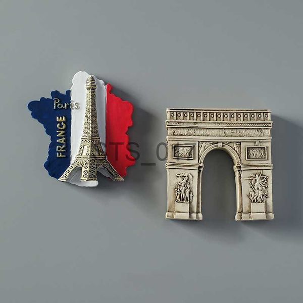 Buzdolabı mıknatısları Arc de Triomphe Eyfel Tower Paris France Manyetik Buzdolabı Mıknatıslar Turist Souvenir Koleksiyonu 3D Manyetik Buzdolabı Çıkartmaları X0731