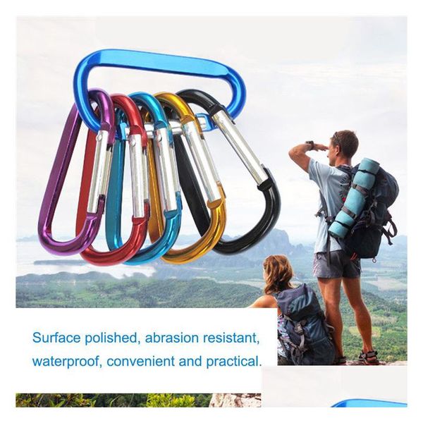 Anahtarlıklar Landards Carabiner Halkalar Anahtarlar Anahtar Zincir Açık Hava Kampı Snap Clip Hook Anahtarlık Yürüyüş Alüminyum Metal Paslanmaz Ste OT47Z