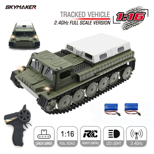 Carro elétrico RC WPL E 1 1 16 RC Tank Toy 2 4G 4WD Super Crawler Tracker Remote Control 1 16 Off Road Vehicle Electric Kids Toys for Boys 230731