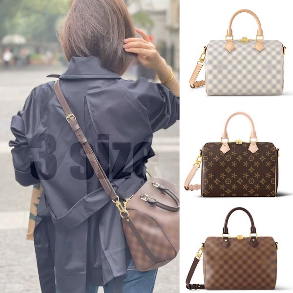 lussi classici 3 dimensioni speedy 25 30 35 borse da viaggio marroni borse tracolla M41113 con borsa a mano a tracolla da città di design Borsa da donna da uomo Pochette a tracolla in pelle da uomo Borse