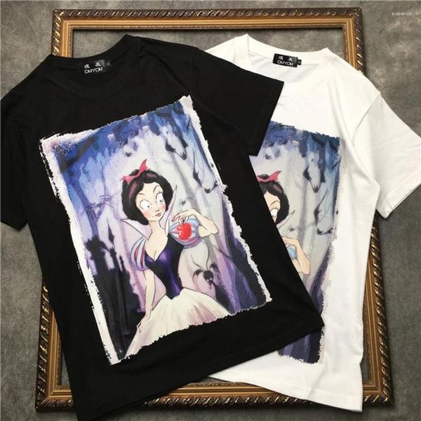 Camisetas masculinas DUYOU Desenhadas à mão com estampa de desenho animado T-shirts Moda Verão Hip Hop Casual Streetwear Camisetas Masculinas Harajuku Manga Curta Tops Masculino