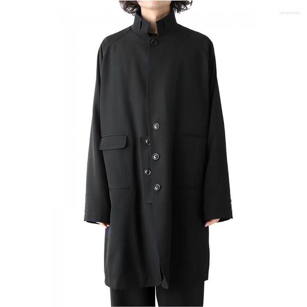 Herren-Trenchcoats The Coat Black Department Design Ultra Loose Stand Collar Oversize