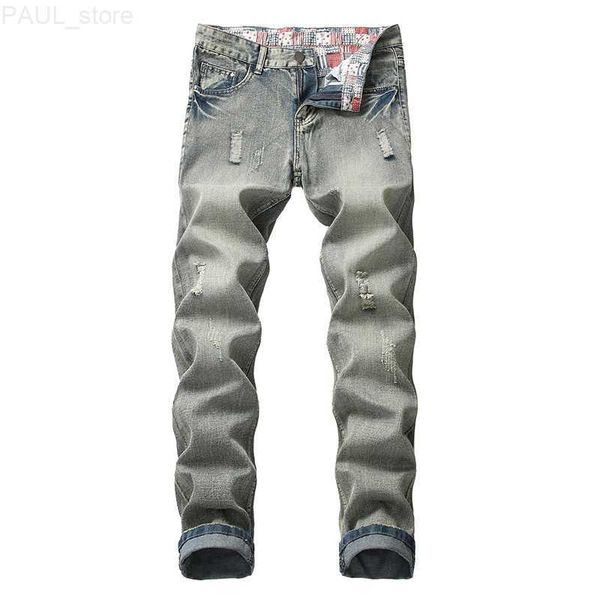 Pantaloni da jogging da uomo in denim da uomo Jeans strappati da uomo di grandi dimensioni Cool Boys Designer Strappato Moda L230731