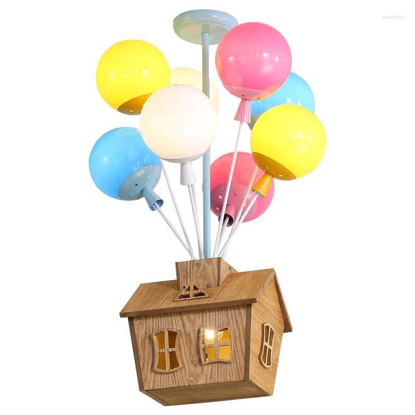 Pendelleuchten Kinderzimmer Kronleuchter Mädchen Bunte Ballon Schlafzimmer Licht Kreative Cartoon Fliegendes Haus Augenschutz