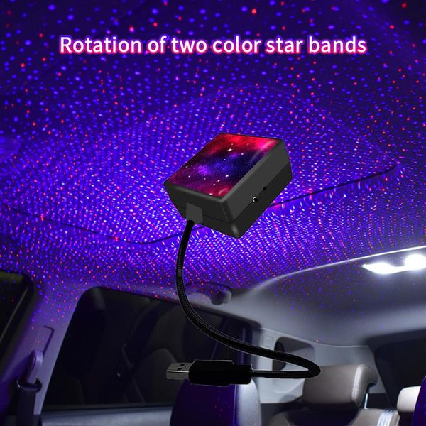 USB Star Light ativado 4 cores e 3 efeitos de iluminação Romântico USB-Night Lights Decorações para casa carro quarto festa teto188F