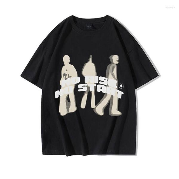 Herren T-Shirts Übergroßes Hemd Männer Hip Hop T-Shirt Vintage 90er Jahre Streetwear Anime Harajuku Mode T-Shirts Kurzarm Top Baumwolle T-Shirts