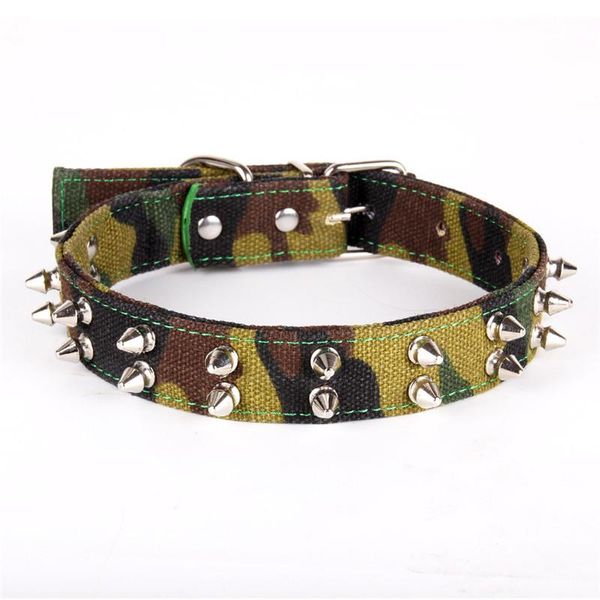 Coleiras para cães coleiras de camuflagem pontiagudas coleira de lona ajustável para animais de estimação personalizado para cachorros de tamanho médio grande Martingale Pug