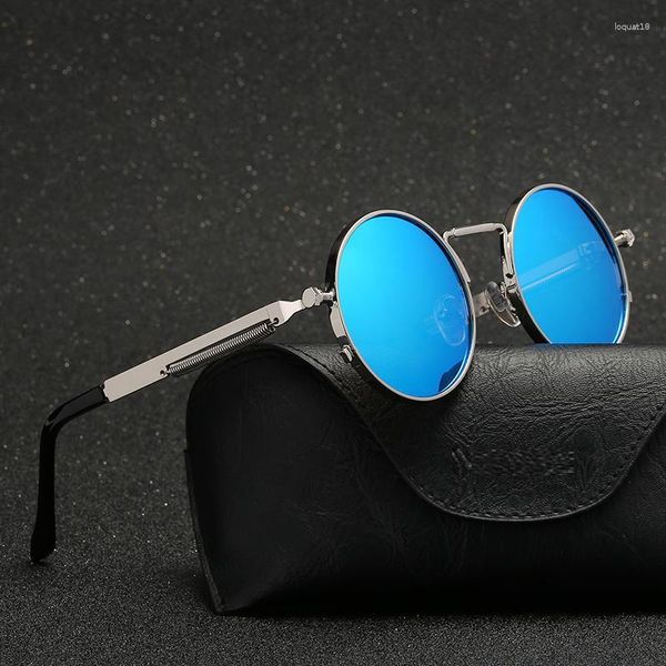 Óculos de sol redondo designer masculino Cool 2023 Trend Vintage Punk Gothic Sun Glasses Shades For Men Women Classic Unisex