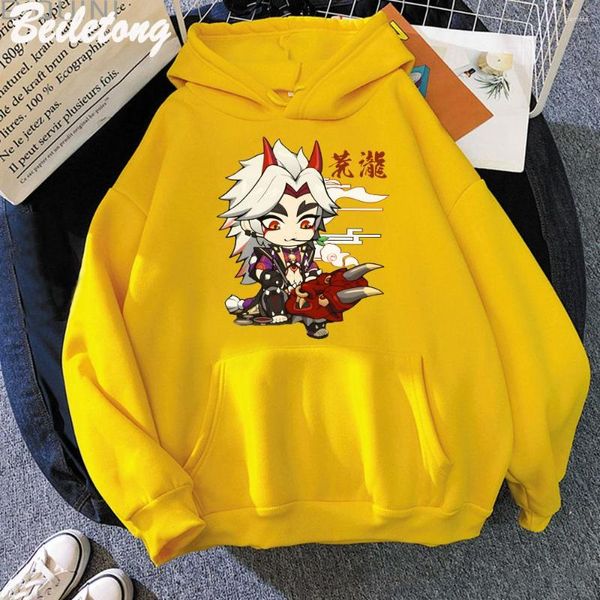 Kadın Hoodies Arataki Itto Genshin Etki Hoodie Cartoon Baskı Sweatshirt Gençler için Hoddies Kawaii Giysileri Kızlar Harajuku Sakiller