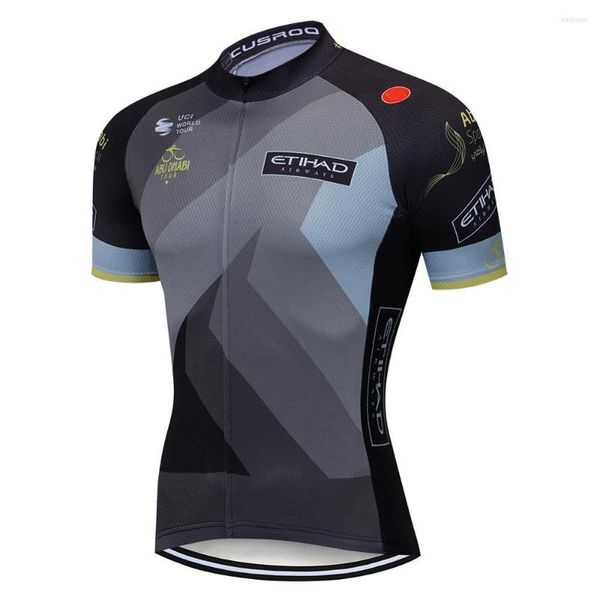 Giacche da corsa 2023 MTB Maglia da ciclismo nera di alta qualità Bike Team Bicicletta manica corta MTB Abbigliamento Italia Tessuto Maillot Ropa Ciclismo