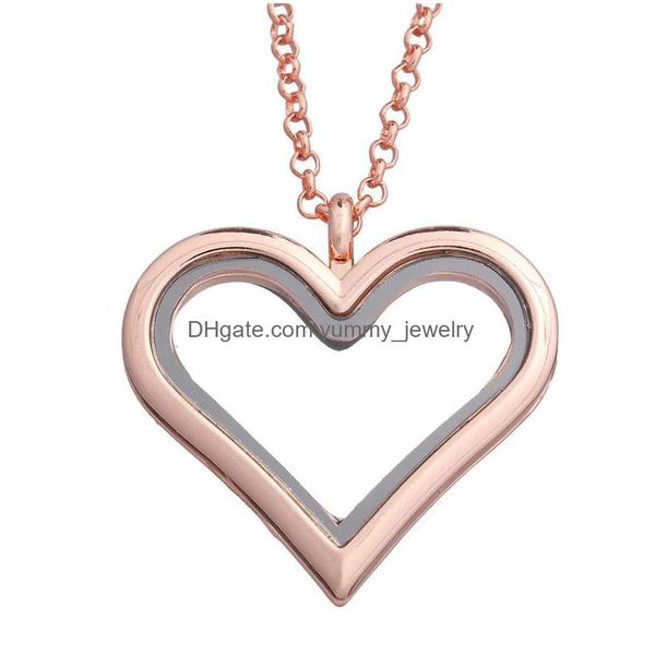 Medaillons DIY Floating Heart Halskette Anhänger Öffnende Living Memory Halsketten für Frauen Kinder Modeschmuck Will und Sandy Drop De Dhbe2