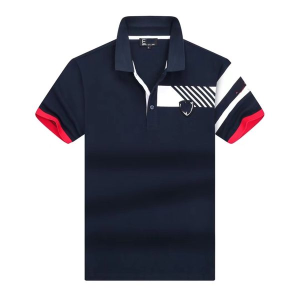 2023 E7 hochwertiges Designer-Poloshirt, modisches Herren-Shirt, klassische Passform, Business-Perlen-Baumwolle, minimalistisches Design, super vielseitiger Stil, asiatische Größe M XXXL, Sommer-Herren-T-Shirt