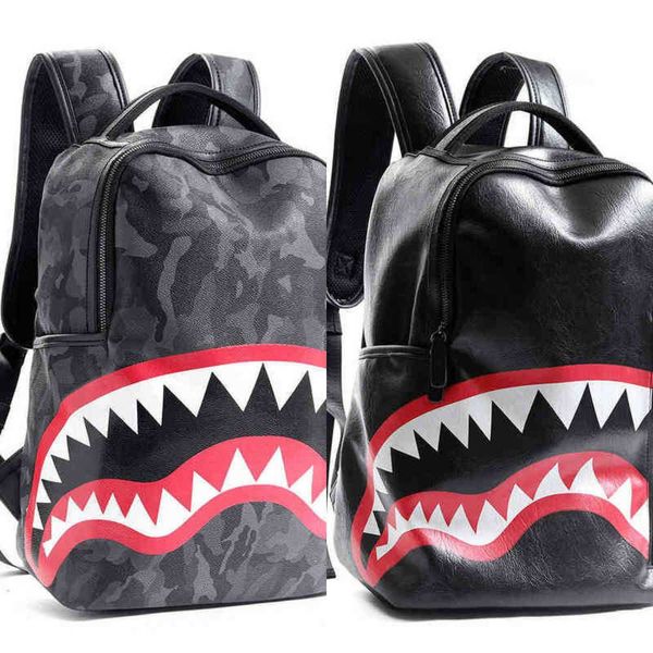 Borse da sera Zaini firmati Zaino da uomo Borsa da viaggio Fashion Lattice Zaino Student Schoolbag Grande capacità Shark Bag Street Man Bookbag 221012