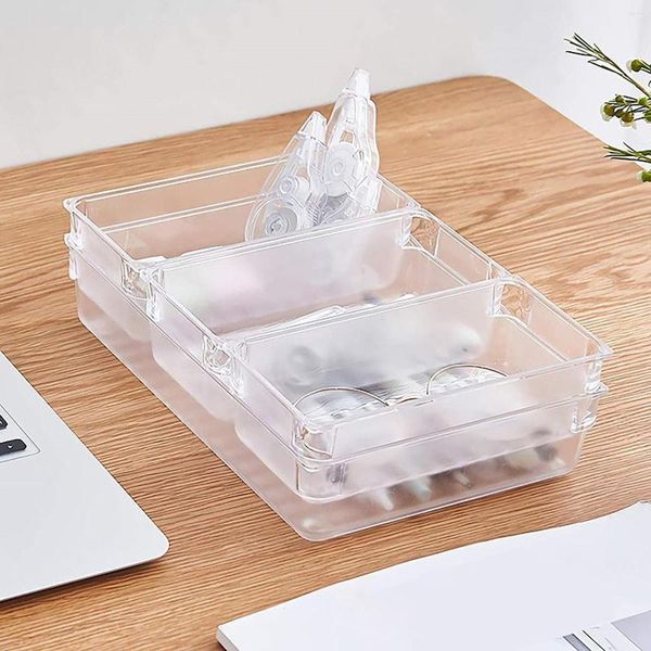 Organizzatori per cassetti portaoggetti per abbigliamento Set Vassoio per cassettiera da toeletta in plastica per camera da letto Parte superiore dell'armadio e organizer per maglioni