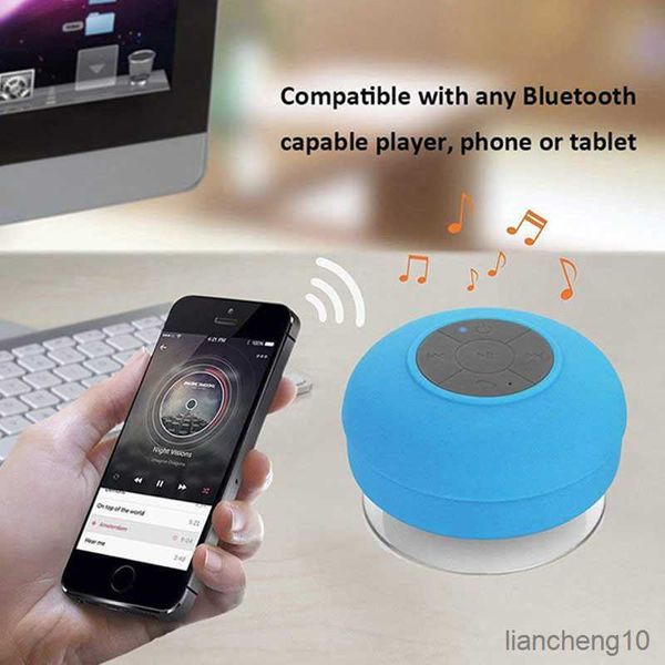 Alto-falantes portáteis Bluetooth à prova d'água banheiro áudio sem fio chuveiro mini alto-falantes luz para telefone Soundbar carro R230731