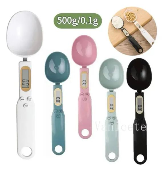 Balança de cozinha eletrônica de 8 cores 500 g 0,1 g LCD Ferramentas de medição digital Mini balança de colher digital Ferramenta de cozinha Balança de ração para animais de estimação NOVO