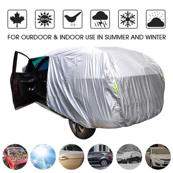 Evrensel SUV sedan tam araba kapsar Açık su geçirmez güneş yağmur kar koruması UV araba şemsiye gümüş S-XXL Otomatik Kılıf Kapağı T20073024