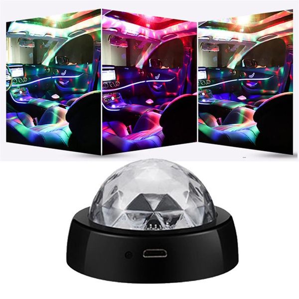 Mini DJ Disco Crystal Ball RGB Light USB -светодиодные светодиодные светильники светодиодные лампы Auto Flash Lamp249Q