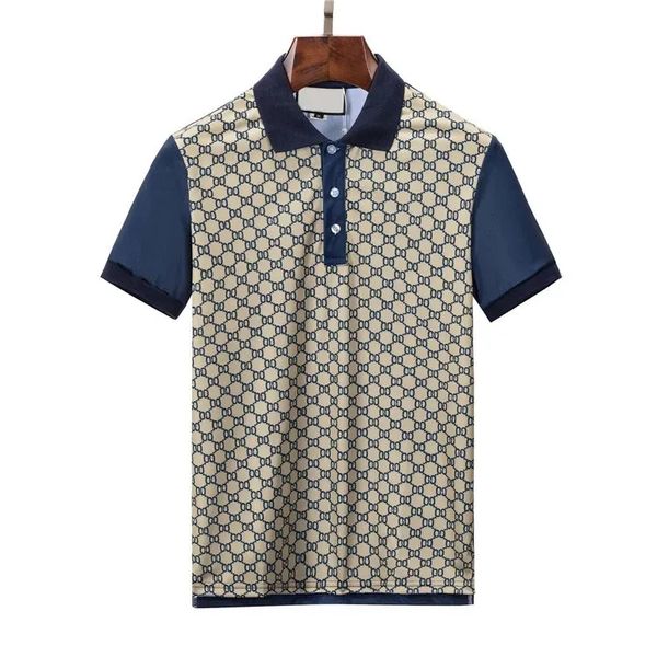 23SS Erkek Tişörtleri Erkek Tasarımcı Polo T Shirtler Omuz Patchwork Down-Down-Down yaka Polo Gömlek Nefes Alabilir Tshirt Lüks Homme Giyim