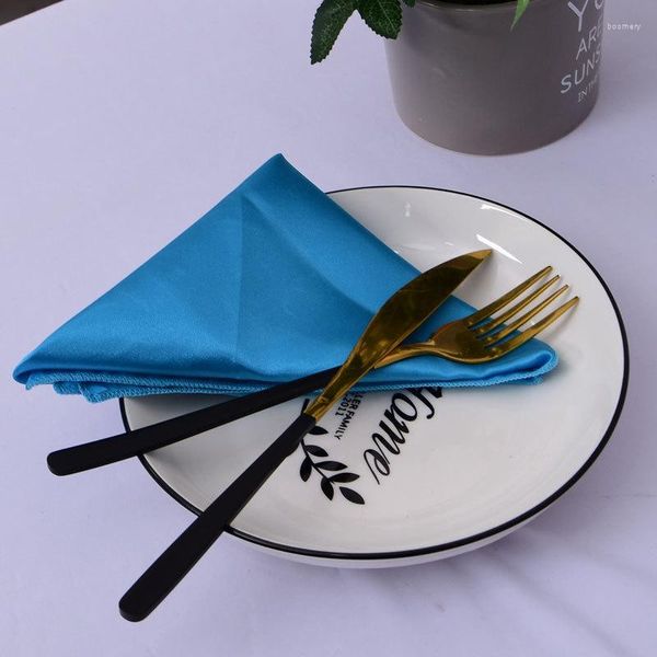 Guardanapo de mesa quadrado cetim tecido bolso lenço pano para decoração de casamento evento festa el casa suprimentos 30cm