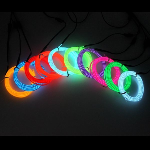 Altri articoli per feste per eventi 123510M EL Wire DIY Luce al neon flessibile Glow Rope Tape Cable LED String Light per la decorazione di auto da ballo per feste 230731