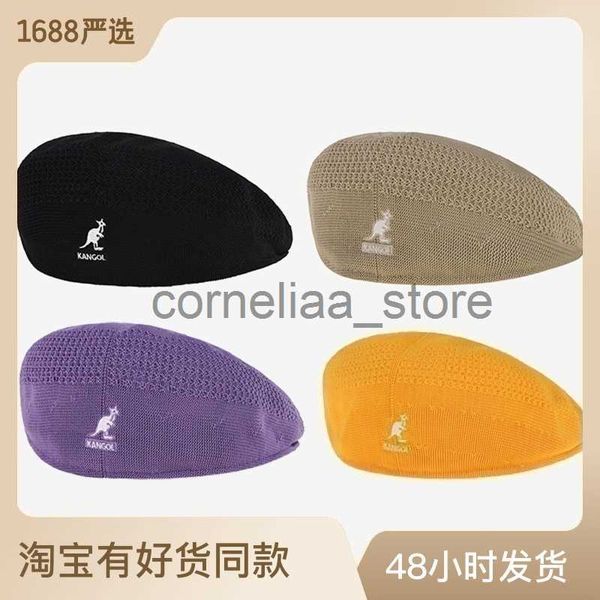 Beanie/Totenkopfkappen Känguru-Mütze KANGOL Herren- und Damen-Mesh-Baskenmütze koreanische Version ins Strickmütze J230731