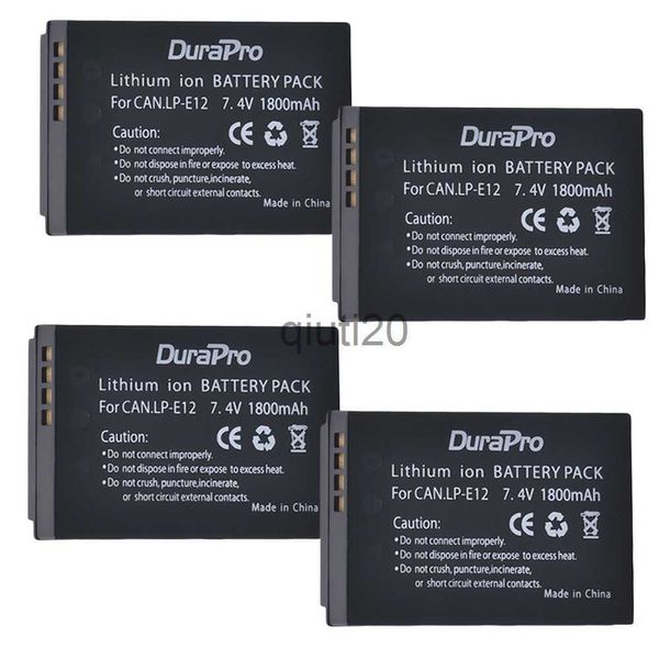 Vakuum-Lebensmittelversiegelungsmaschine, 4 Stück x DuraPro 7,2 V 1800 mAh LP-E12 LP E12 LPE12 Li-Ionen-Akku für Canon 100D Kiss X7 Rebel SL1 Kamera x0801