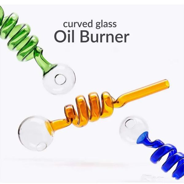 Pyrex Cam Yağ Brülör Boruları 16cm uzunluğunda 40g top Spiral Cam Boru Yağ Tüp Yağ Tırnak Cam Tüpü Toptan Satış